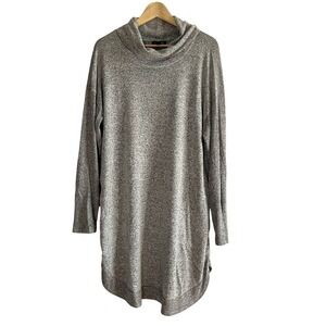 Tribal |‎ Women's XL, Cowl neck, 2-texture, Grey Sweater Dress, Relaxed Comfort